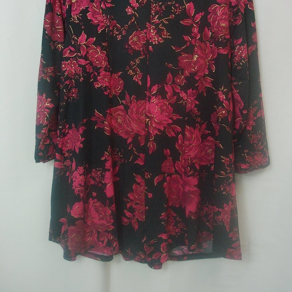 NWTS Sami & Jo Black Floral 3/4 Sleeve Tunic Top Size 1X - Picture 5 of 5